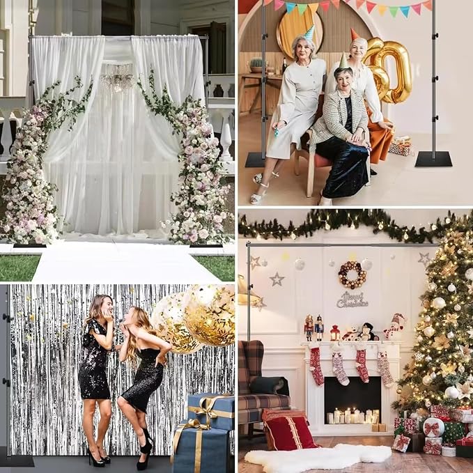Photo Backdrop Stand Kit, 6.5ft x 10ft Adjustable Photography Background Stands with Metal Flat Base for Birthday Parties, Baby Shower, Wedding, Video Studio - Image 6