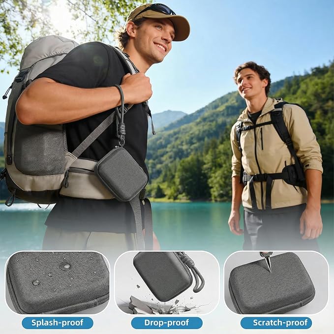 Digital Camera Case for CAMKORY/KODAK PIXPRO FZ45/FZ55/Canon IXUS 285 HS/AbergBest/Sony DSCW800/DSCW830 - Small Travel Compact Camera Holder with Mesh Pocket for SD Card & Accessories (Dark Gray) - Image 6