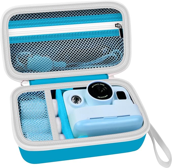 Kids Instant Print Camera Case for DYLANTO for ESOXOFFORE Cameras | Portable Digital Camera Case Organizer for ETIKEZ for YTETCN for DUDUDRAGON with Pocket for Accessories (Box Only)-Navy Blue by Grapsa