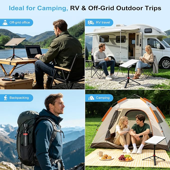Starlink Mini Tripod Stand Mount with Aluminum Adapter, Portable & 360°Tilt | for All Starlink Mini Models, Starlink Mini Ground Tripod Stand for RV, Backpac Travel, Camping and Outdoor Satellite Setup - Image 7