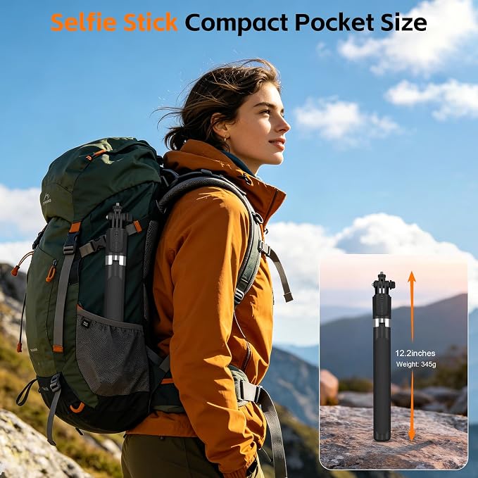 71" Phone Tripod & Selfie Stick with Remote,Extendable Cell Phone Tripod Stand for iPhone Android,5.9FT Tall for Video Recording Vlog Travel - Image 7