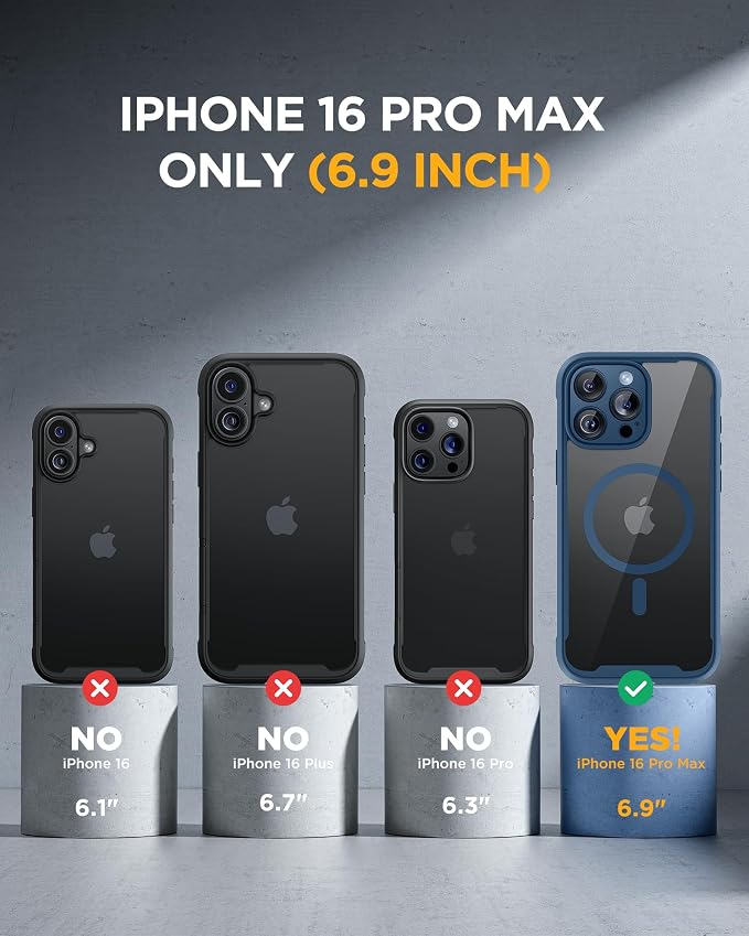 miracase Privacy for iPhone 16 Pro Max Case, 25° Anti-Spy, Blue | Built-in Privacy Screen Protector, Compatible with MagSafe, Full Camera Protection, 360° Full Body Shockproof Phone Case 6.9" - Image 7