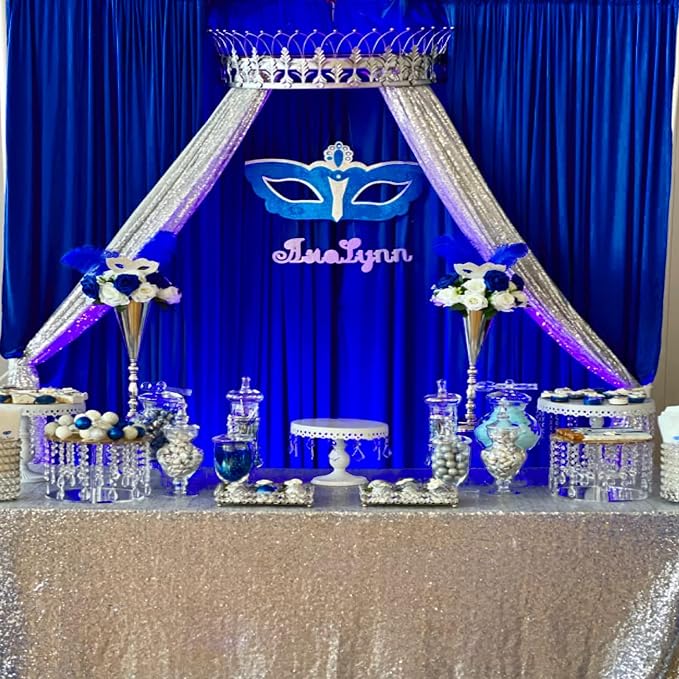 Royal Blue Backdrop Curtain 2 Panels-Wrinkle-Free Royal Blue Curtains Polyester Photography Drapes for Baby Shower Birthday Party Photo Background Backdrop Stand- 8 X10FT - Image 9