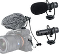 JJC SGM-V1 Shotgun Video Microphone, Cardioid Microphone Condenser Mic Vdeomicro w/Shock Mount, Furry Foam Windscreen, Electret Condenser, 3.5mm TRS TRRS Cable, for Andoid Phone DSLR Camcorder by Fotasy