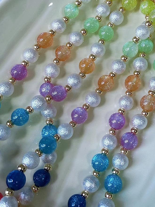 Drawwind Phone Charm Beaded Wristlet Strap Universal Cell Phone Lanyard Cute Bracelet Wrist Strap Beaded Chain String Handmade Accessories for Case Camera Bags (Rainbow Color) - Image 6