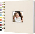 10"x10" Scrapbook Photo Album Linen Cover 40 Sheets 80 Pages White Paper | Beige Hardcover Kraft White Pages Memory Book, for Travel Wedding Guest Book Christmas Baby Fits 4x6 & Instant Photos by Hiwhy
