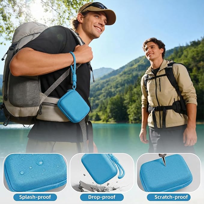 Digital Camera Case for CAMKORY/KODAK PIXPRO FZ45/FZ55/Canon IXUS 285 HS/AbergBest/Sony DSCW800/DSCW830 - Small Travel Compact Camera Holder with Mesh Pocket for SD Card & Accessories (Sky Blue) - Image 6