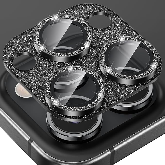 Tensea for iPhone 16 Pro Max/16 Pro/14 Pro Max/14 Pro Camera Lens Protector | Metal Bling Aluminum Alloy Tempered Glass Cover Camera Screen Protector Accessories, Case Friendly by Tensea