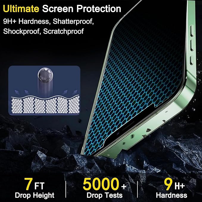 Ferilinso Screen Protector for iPhone 11, Tempered Glass, Case Friendly | 3 Pack, 9H+ Hardness, Military-Grade Shatterproof, HD Clear, Easy Installation Bubble Free, with Camera Lens Protectors - Image 5