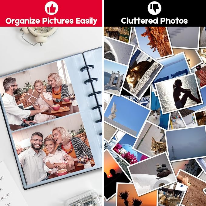 Photo Album 4x6 Photos, 80 Pockets Hard Cover Small Mini Capacity Pictures Album for Family Wedding Anniversary Baby Vacation (White) - Image 4