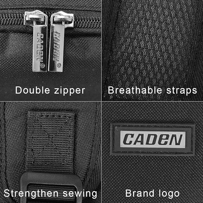 CADeN Camera Backpack Bag with Laptop Compartment 15.6" for DSLR/SLR Mirrorless Camera Waterproof, Camera Case Compatible for Sony Canon Nikon Camera and Lens Tripod Accessories Black - Image 8