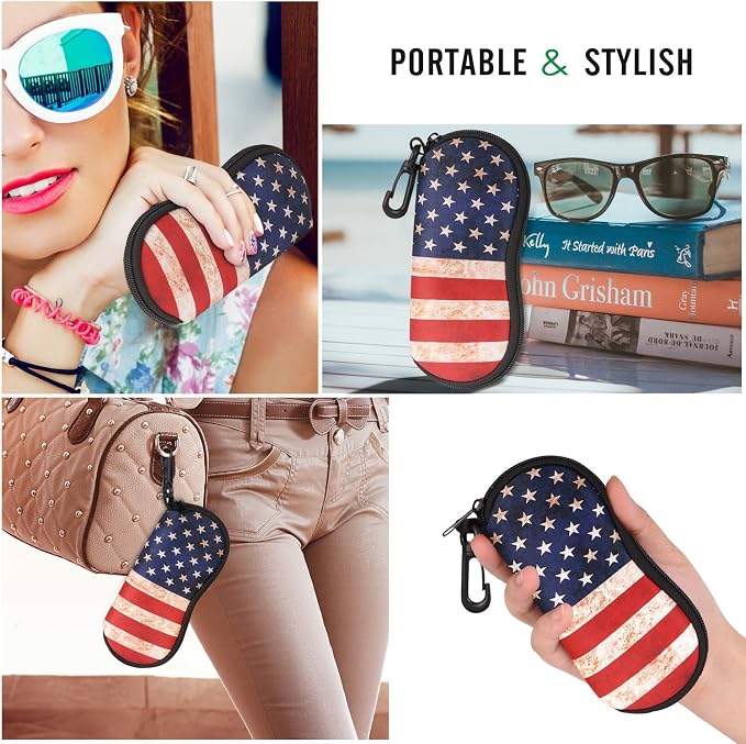 MoKo Sunglasses Soft Case Ultra Light Neoprene Zipper Eyeglass Case for Men Women - Image 6