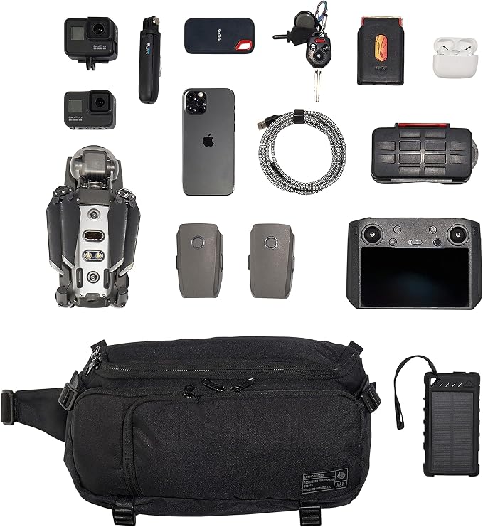 Hex Ranger DSLR Sling, Black, with Adjustable Carry Straps, Collapsible Interior Dividers & More, Black - Image 8