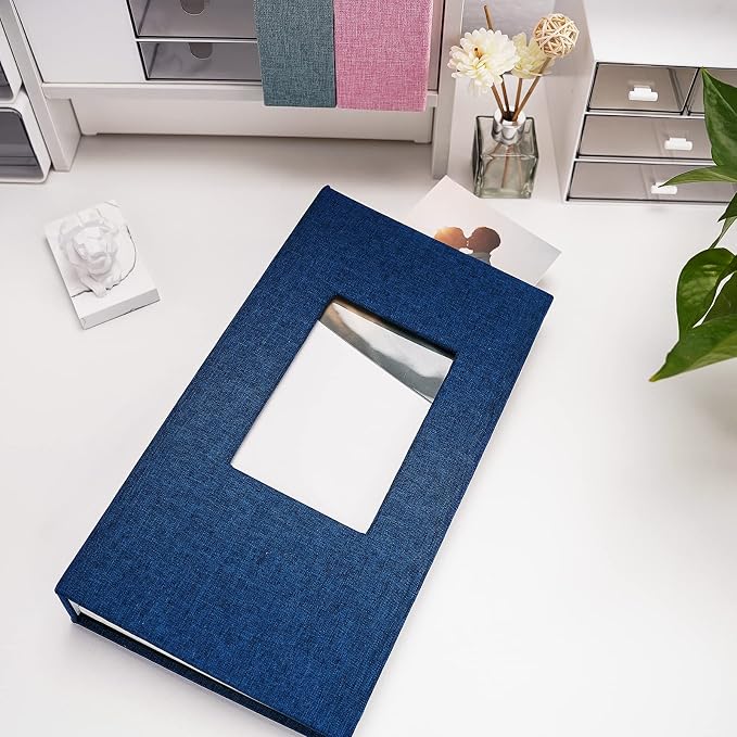 Vienrose 4x6 Photo Album,420 Pockets,Linen Cover with Window,Blue | Linen Hardcover, Slip In Photo Book, Family Memory Album, Travel Keepsake - Image 2