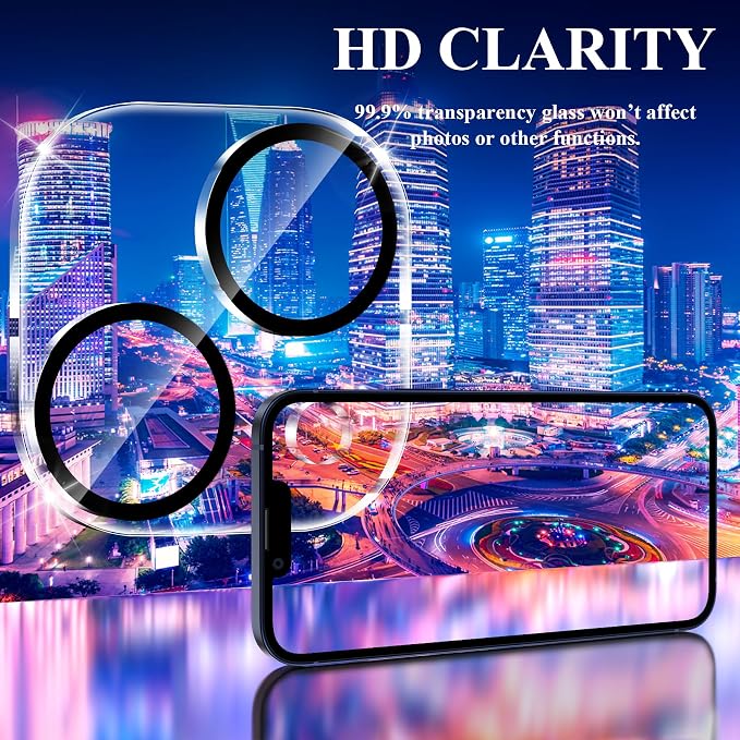 YWXTW [5 Pack Designed for iPhone 14 Camera Lens Protector, for iPhone 14 Plus Camera Lens Protector, Night Shooting Mode, Anti Scratch HD Clear 9H Hardness Tempered Glass - Image 5