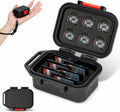 Portable Small IP67 Waterproof Memory Card Case with 12 Slots | Waterproof,with Strap,Vertical Design,Travel Camera Memory Card Holder,for 6 SD SDXC SDHC CFexpress Type A & 6 TF MSD Cards by Kiorafoto