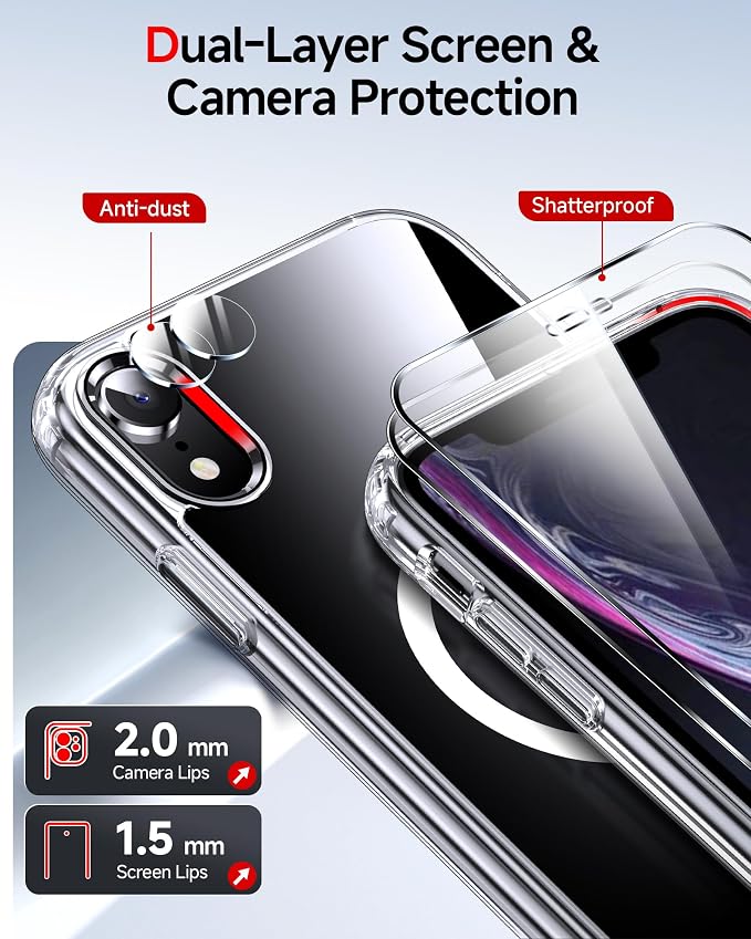 LeYi for iPhone-XR Case Clear: with Screen Protector X2 + Camera Cover X2 [ MagSafe Compatible] Magnetic Protective i Phone iphoneXR Case' Slim Girls Women Funda para 11XR, Transparent - Image 2