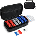EVA PU Micro SD Card Case with 60 Individual Plastic TF Card Holders - Water-Resistant, Anti-Shock Carrying Organizer with Handle & Label by Kiorafoto