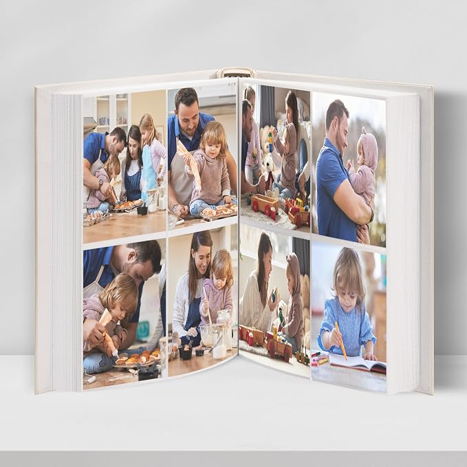 Vienrose 4x6 Photo Album Holds 400 Photos Vegan Leather Beige | Vertical pockets, Beige, Large capacity, Family Wedding Baby Travel - Image 3