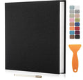 Large Photo Album Self Adhesive Scrapbook Album for 4×6 5×7 8×10 Pictures DIY Magnetic Linen Cover Album 40 Pages for Family Wedding Gifts with Metal Pen and Plastic by HenPisen