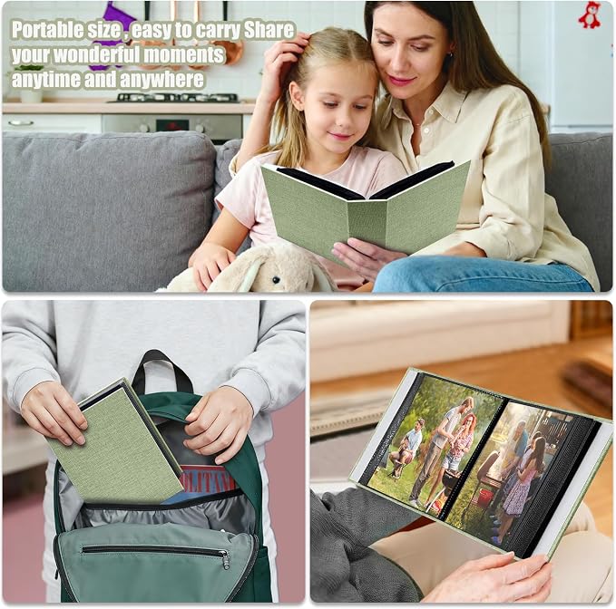 Photo Album 4x6 100 Pockets for Wedding Gifts,Linen Hardcover Picture Albums for Family Anniversary Baby Vacation Pictures - Image 7