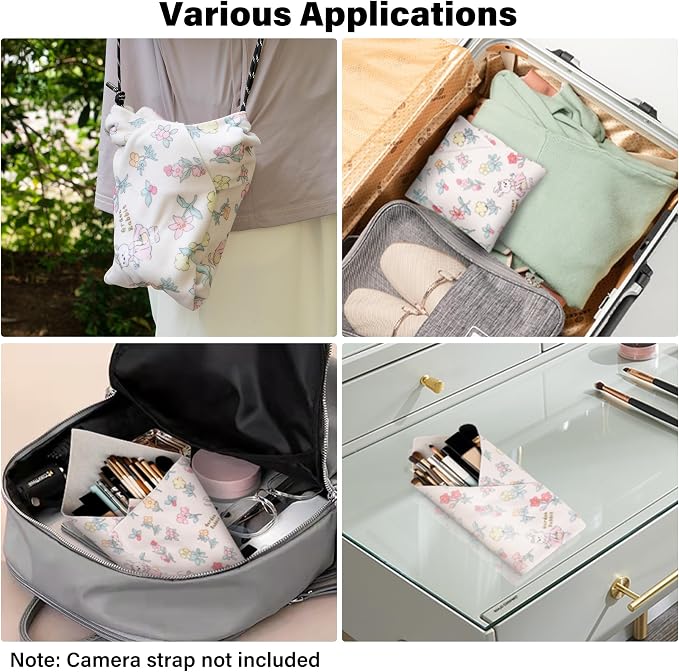 Walking Way Self-Adhesive Magic Cloth Makeup Bag, Portable Protective Cosmetic Pouch, Camera Lens Wrap, Stylish Travel Organizer for Beauty Essentials, Travel, Gifts & Daily Use - Image 7