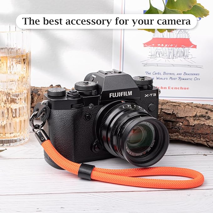 VOVMOEYA Camera Wrist Strap Rope,Camera Hand Strap Compatible with Fujifilm Nikon Canon Sony DSLR Camera - Orange - Image 5