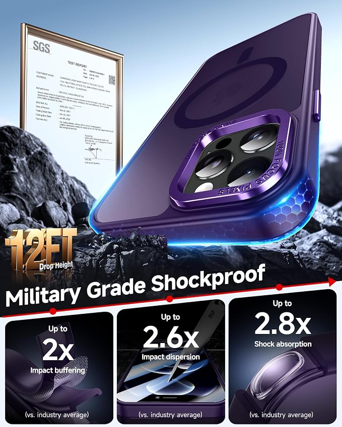 LeYi for iPhone-12-Pro-Max Case Purple:[ Screen Protector X2+ Camera Cover X2] Compatible with Magsafe i Phone 12Pro Promax Fundas para iohone 12 Pro Max Magnetic Protective Rugged Women Man, Purple - Image 4