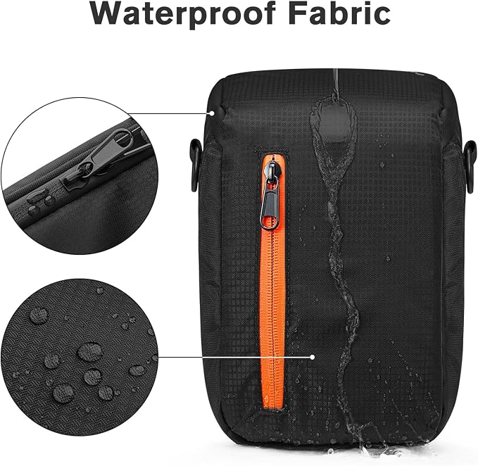 S-ZONE Camera Insert Bag Waterproof Lens Cube Case Compatible with Nikon Canon | Bottom and Side Zipper Openings, Adjustable Shoulder Strap, Compatible with Nikon Canon - Image 4