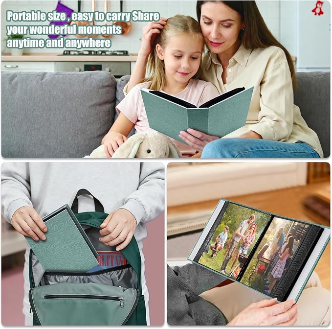 Photo Album 4x6 100 Pockets for Wedding Gifts,Linen Hardcover Picture Albums for Family Anniversary Baby Vacation Pictures - Image 7