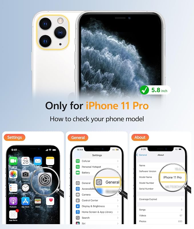 FNTCASE for iPhone 11 Pro Case, Fit for Magsafe, Translucent Matte Back | Magnetic Phone Cases, 14FT Military Grade Drop Protection, Shockproof Bumper, Slim Protective Cover, Light Blue - Image 2