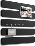 Fluxynara 13" x 2" Felt Wall Panels, Black | 5-Pack Includes 35 Push Pins and Adhesive Tabs for Photos, Notes and Decor in Bedroom Doors, Home Office or Studios by FLUXYNARA