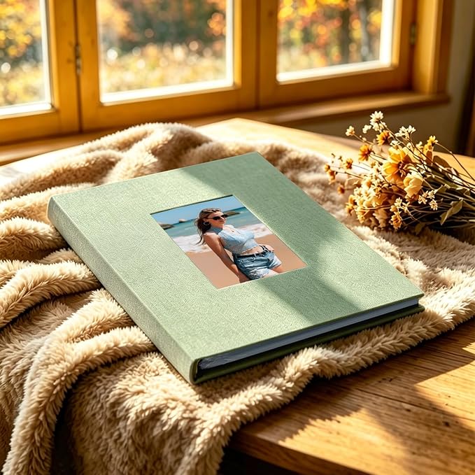 Photo Album 8x10 Linen Picture Book 26-Page Album Holds 52 Photos Art Presentation Folder for Picture or Certificates Storage - Image 3