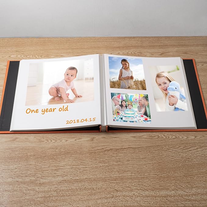 Large Photo Album Self Adhesive Scrapbook Album for 4×6 5×7 8×10 Pictures DIY Magnetic Linen Cover Album 60 Pages for Family Wedding Gifts with Metal Pen and Plastic Board - Image 3