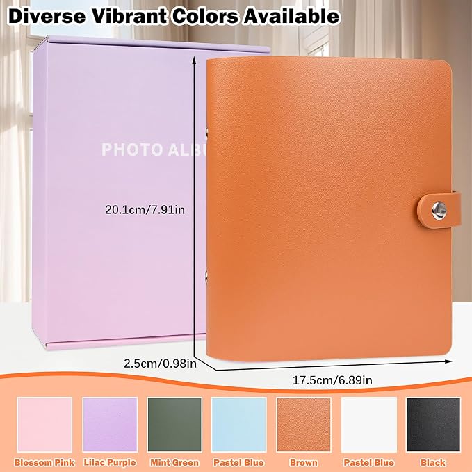 Ruibytree 320 Pockets Album for Instax Mini & Polaroid 2x3" Pictures, Brown | Gift-Ready Packaging, PU Leather Cover, Acid-Free Pages, Side-Loading Clear Pockets, Durable Binding, Easy Photo Viewing - Image 8