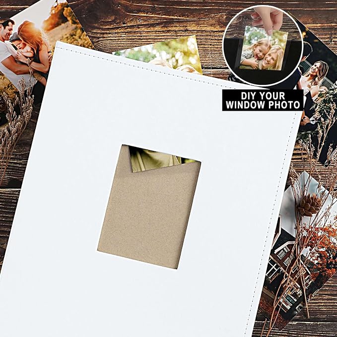Ywlake Photo Album 4x6 400 Pockets, Leather Photo Albums Holds 400 Vertical Pictures Only White - Image 3