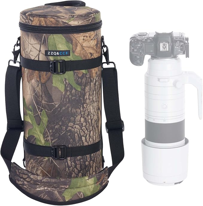 ZZQ&CCF Camera Lens Pouch Bag for Canon RF 200-800mm F6.3-9, Large Thick Lens Carry Bag, Water Resistant Protective Camera Lens Pouch for Super-telephoto Zoom#Leaf by ZZQCCF