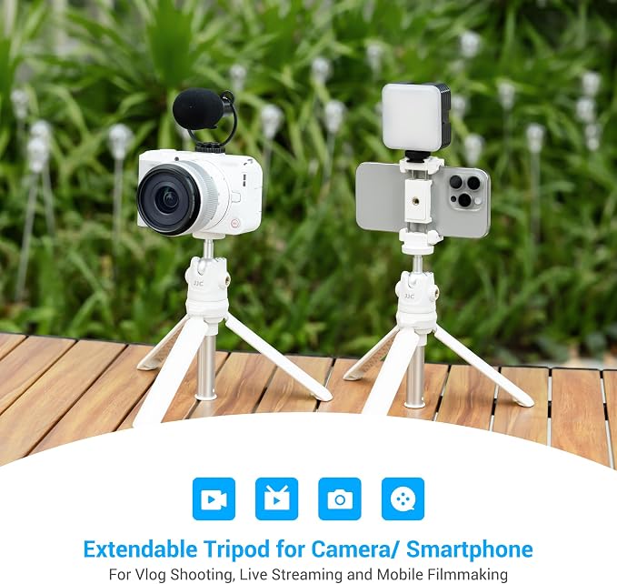 JJC Extendable Mini Tripod & Selfie Stick for Sony ZV1F ZV1 ZVE10 RX100 VII | for Sony ZV-E10 II ZV-1F ZV-1 II A6100 A6400, Canon PowerShot V1 SX740 HS G7X Mark III II EOS R100 R50 R10 & More - Image 2