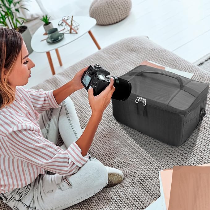 Koolertron Dslr Camera Insert Bag Purse Universal Liner Lens Pouch Partition Protective Cover Waterproof Sleeve for Cannon/Nikon/Sony (Black) - Image 5