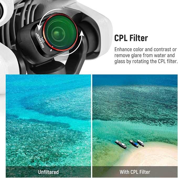 NEEWER ND & CPL Filter Set Compatible with DJI Mini 4 Pro, 4 Pack | ND16 ND64 ND256 Neutral Density Filters, Circular Polarizer, Drone Lens Accessories, Multi Coated HD Optical Glass - Image 3