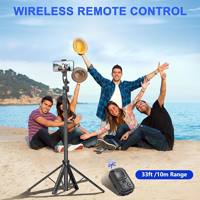 Auto Face Tracking Tripod for iPhone with Light 63” Selfie Stick Tripod Stand Follows Your Movement 360° Phone Camera Tripod with Wireless Remote for Content Creator Vlog Live Stream Video Recording - Image 6