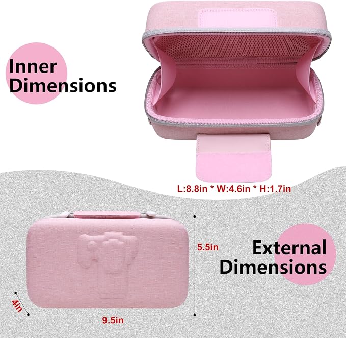 Case for Canon EOS Rebel T7/R50/R100 DSLR SLR Camera and 18-55mm Len Pink | Hard Carrying Travel Case for Canon EOS Rebel T7/R50/R100/R50 V/T6/R8/R10/RP/SL3/R5/T100 DSLR SLR Camera and 18-55mm Len - Image 3