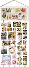 Bikoney Large Collage Picture Frame with Bulletin Board Photo Display | Wall Polaroid Display with 30 Clips & 6 Pushpins, No-Drill Wood Board for Dorm Room Decor & Graduation Gift by Bikoney