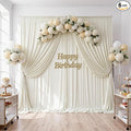 30ftx10ft Wrinkle Free Beige Backdrop Curtains for Parties, Silky Polyester Photo Backdrop Drapes 6 Panels 5x10ft Back Drop Cloth for Wedding Birthday Baby Shower Photography Background by ENJOYYOURPARTY