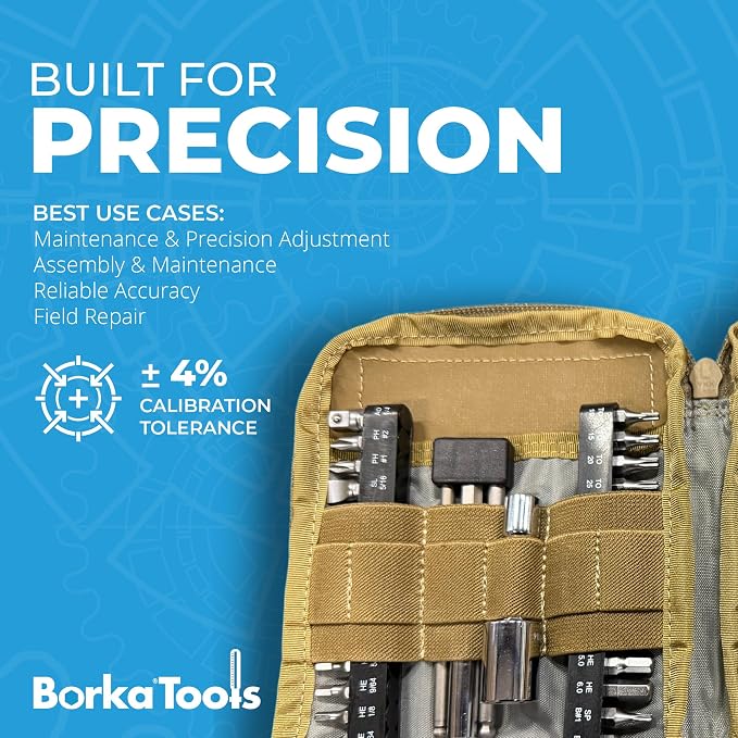 Torque Driver Kit – Precision Edition: Adjustable Torque Wrench Set with S2 Steel Bits, Ratchet Handle, Adapters & Cordura Pouch – Precision Assembly & Equipment Maintenance Tool - Image 3