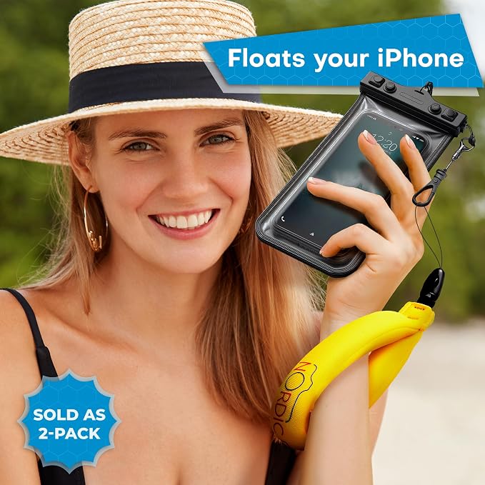 Nordic Flash Floating Wrist Strap (2-pack) for Phone & Action Camera - Compatible with GoPro Hero 13, Insta360 X4, DJI Action 5 Pro, OM System TG-7, Kodak PixPro WPZ2 & iPhone - Bright Yellow - Image 2