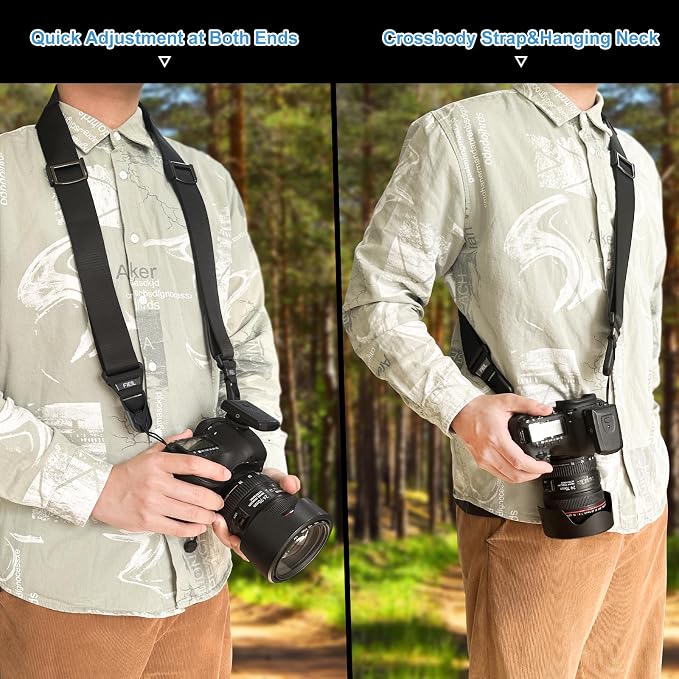 FIEIL Camera Strap with Quick Release Plate, Adjustable Camera Neck Strap, Comfort Camera Sling Strap, Quick Release buckles for/DSLR/SLR/Mirrorless Digital Cameras. - Image 8