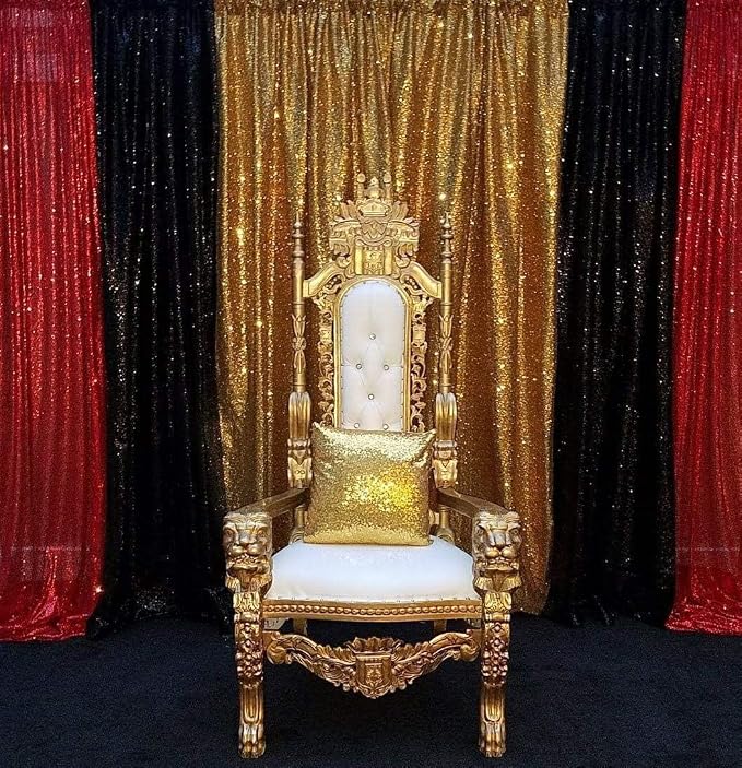 Poise3EHome 8FT x 10FT Sequin Photography Backdrop Curtain for Party Decoration, Golden - Image 9