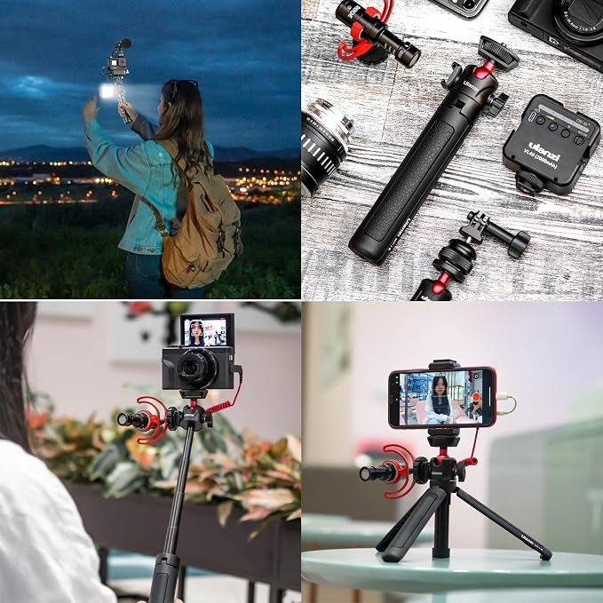 ULANZI MT-16 Extendable Mini Camera Tripod, 4 Levels Adjustment 360° Ball Head Cold Shoe Lightweight Portable Vlog Travel Selfie Stick Handle Grip Desktop Webcam Tripod for DSLR Action Camera - Image 7