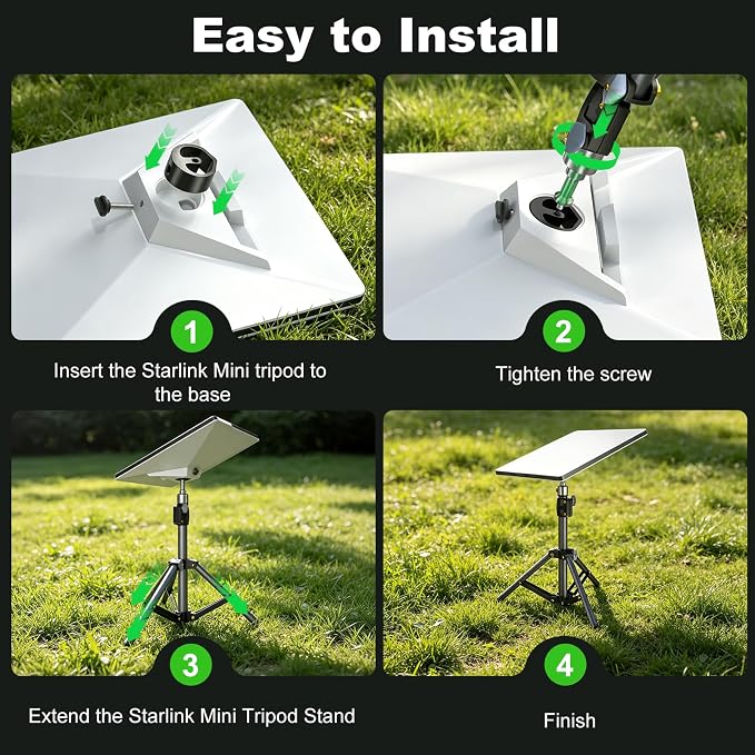 for Starlink Mini Tripod Stand Mount with Adapter Kit Accessories | Adjustable Height Tripod Mounting Adapter Compatible with Starlink Mini,Portable Sturdy Stand for Outdoor Camping, Travel, Rv - Image 8